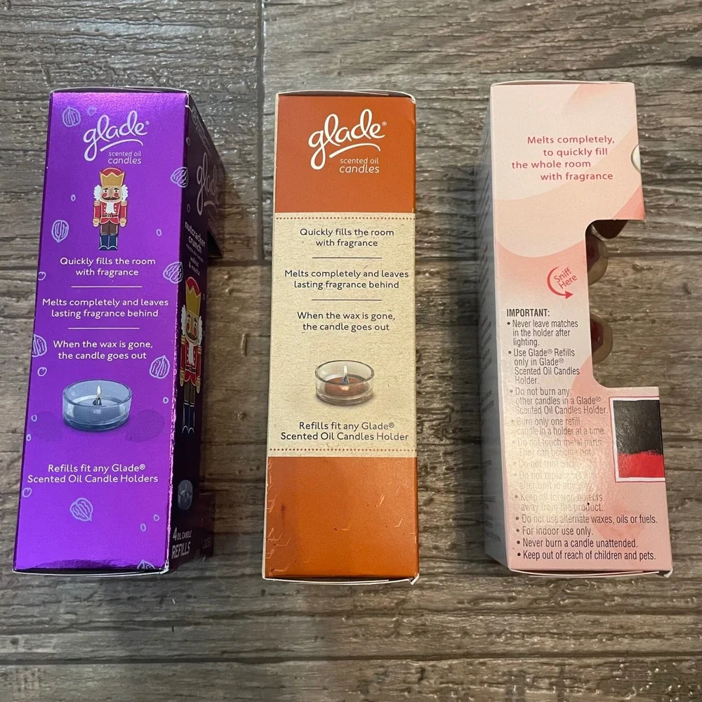 Glade Scented Oil Candle Refills Bundle‎ Nutcracker Maple Pumpkin Apple Cinnamon